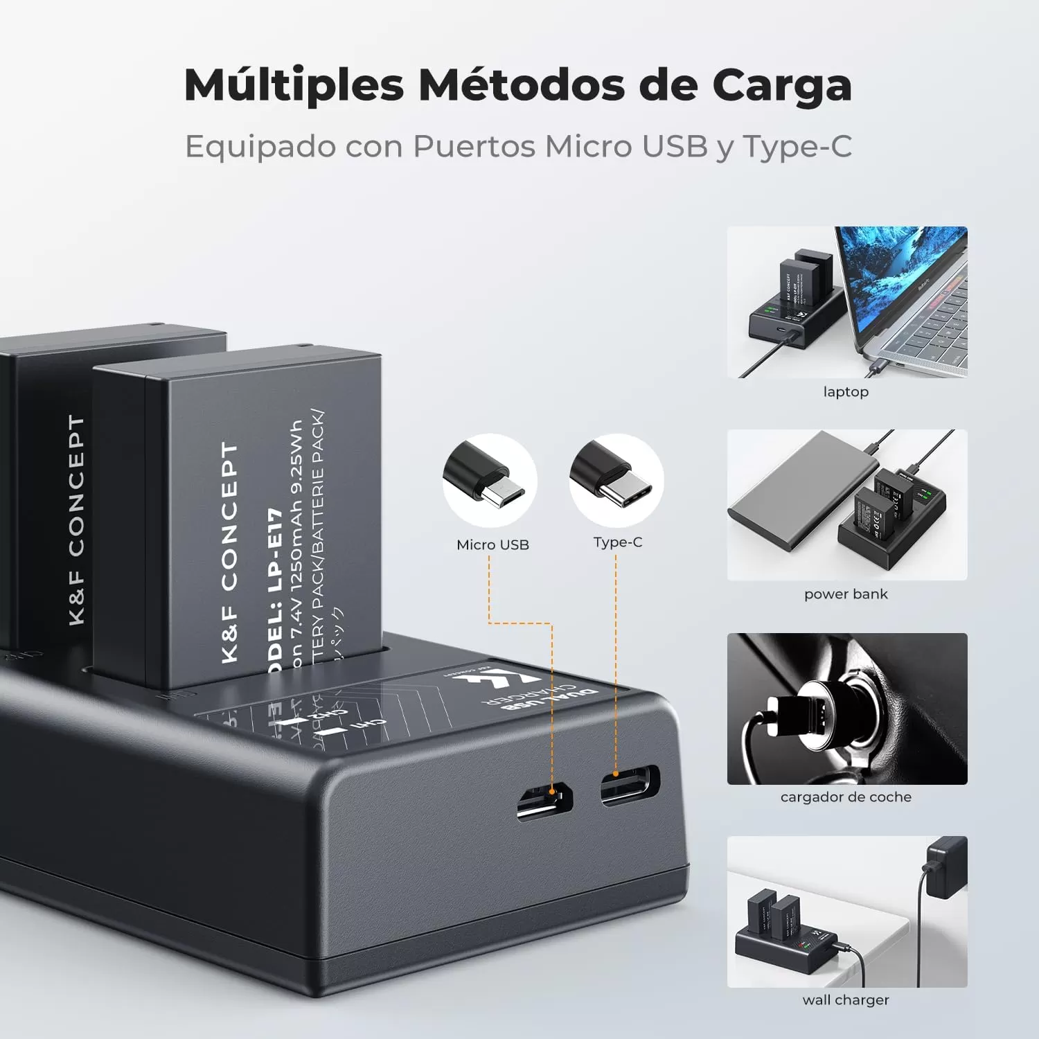 Bộ pin sạc K&F Concept cho Canon LP-E17 (2 pin 1 sạc đôi)