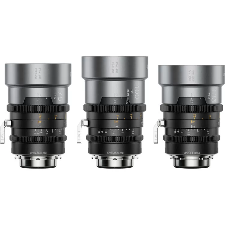Combo 3 ống kính Cine Anamorphic Sirui IronStar 75/100/135mm T1.9 Full Frame – 1.5x, PL/EF, Cinema Lens chuyên nghiệp