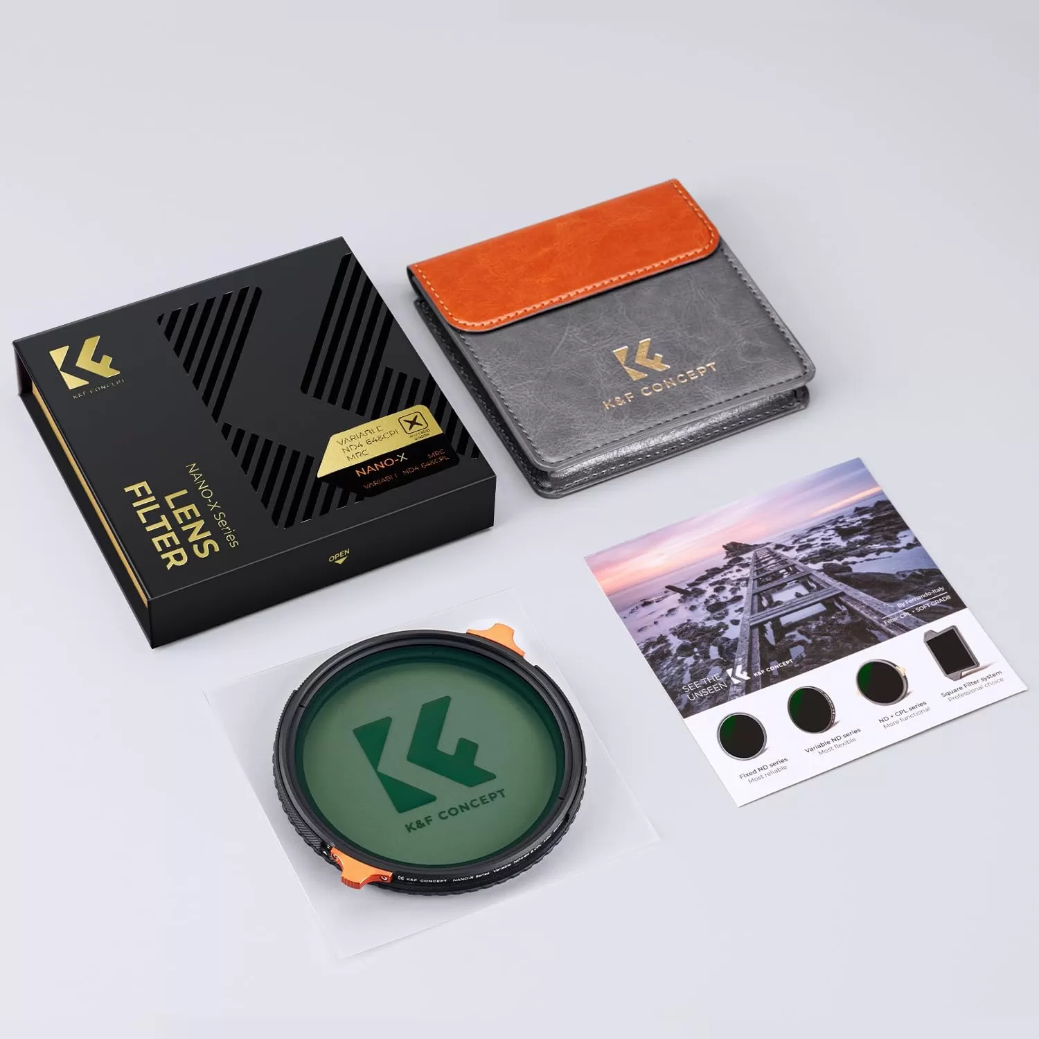 Filter K&F Concept CPL-VND Nano X (ND4-ND64) giảm từ 2 đến 6 stops - Các size: 46mm/ 49mm/ 52mm/ 58mm/ 62mm/ 67mm/ 77mm/ 82mm