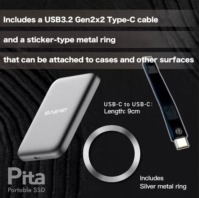 Ổ cứng di động SunEast SSD Pita 1TB | 2TB - USB3.2 Type C, tốc độ 2000 MB/s