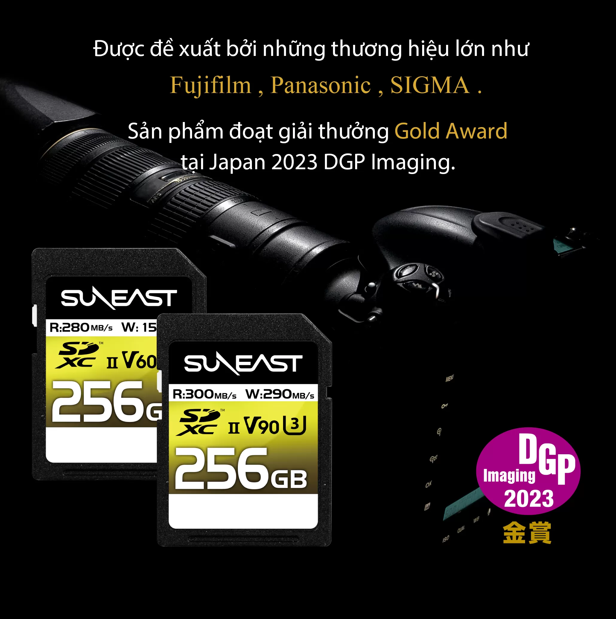 Thẻ nhớ SunEast SDXC 64GB | 128GB | 256GB Ultimate Pro UHS-II V90 - Tốc độ 300MB/s, hỗ trợ quay 8K+4K