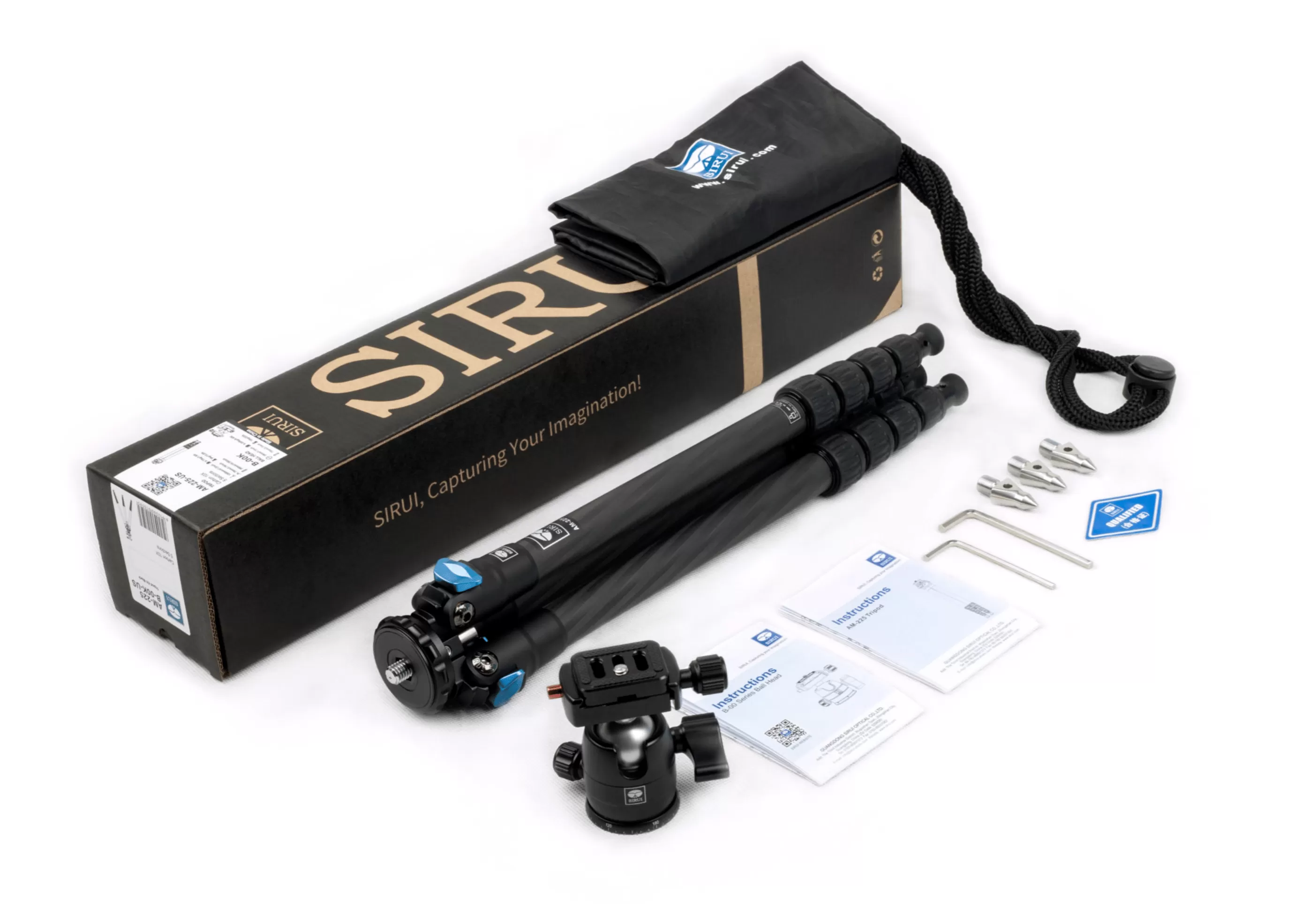 Chân máy ảnh SIRUI AM 225 + ballhead B00K (Carbon-fiber)