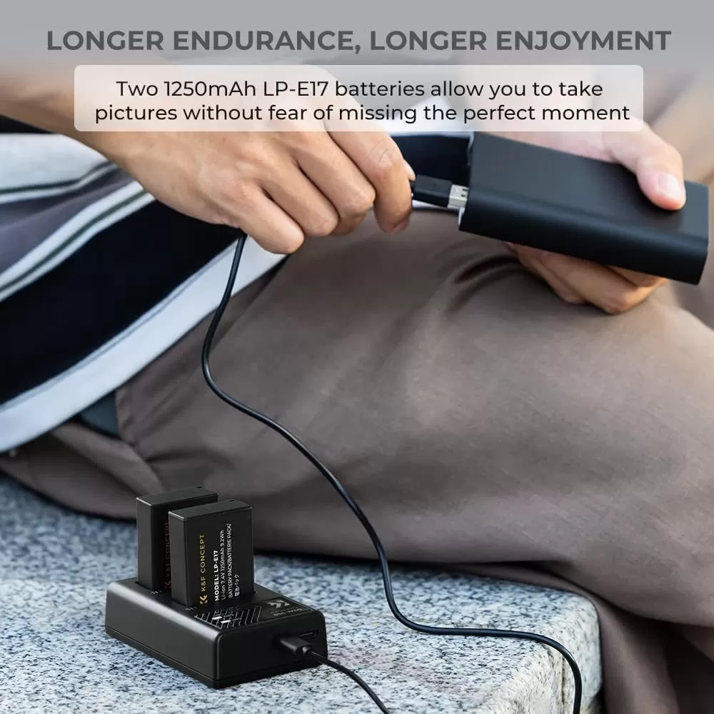 Bộ pin sạc K&F Concept cho Canon LP-E17 (2 pin 1 sạc đôi)
