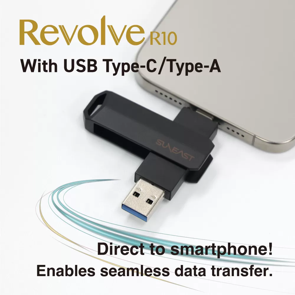 Ổ cứng SunEast SSD di động Revolve R10 512GB | 1TB - USB Type C + Type A 3.2 Gen2, tốc độ 1050 MB/s