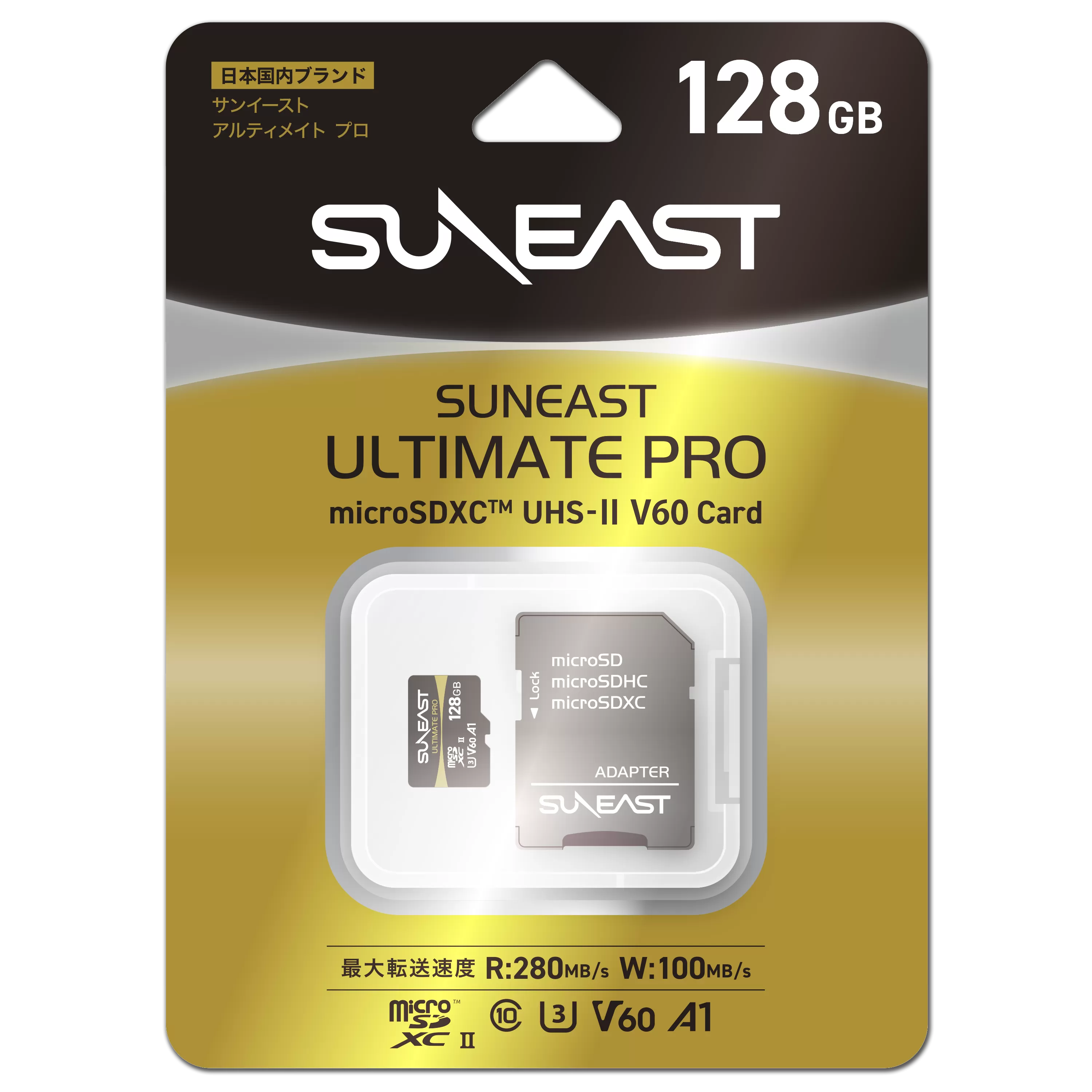 Thẻ nhớ SunEast MicroSDXC 128GB | 256GB | 512GB –  V60 UHS-II Tốc độ 280MB/s, quay video 4K60p