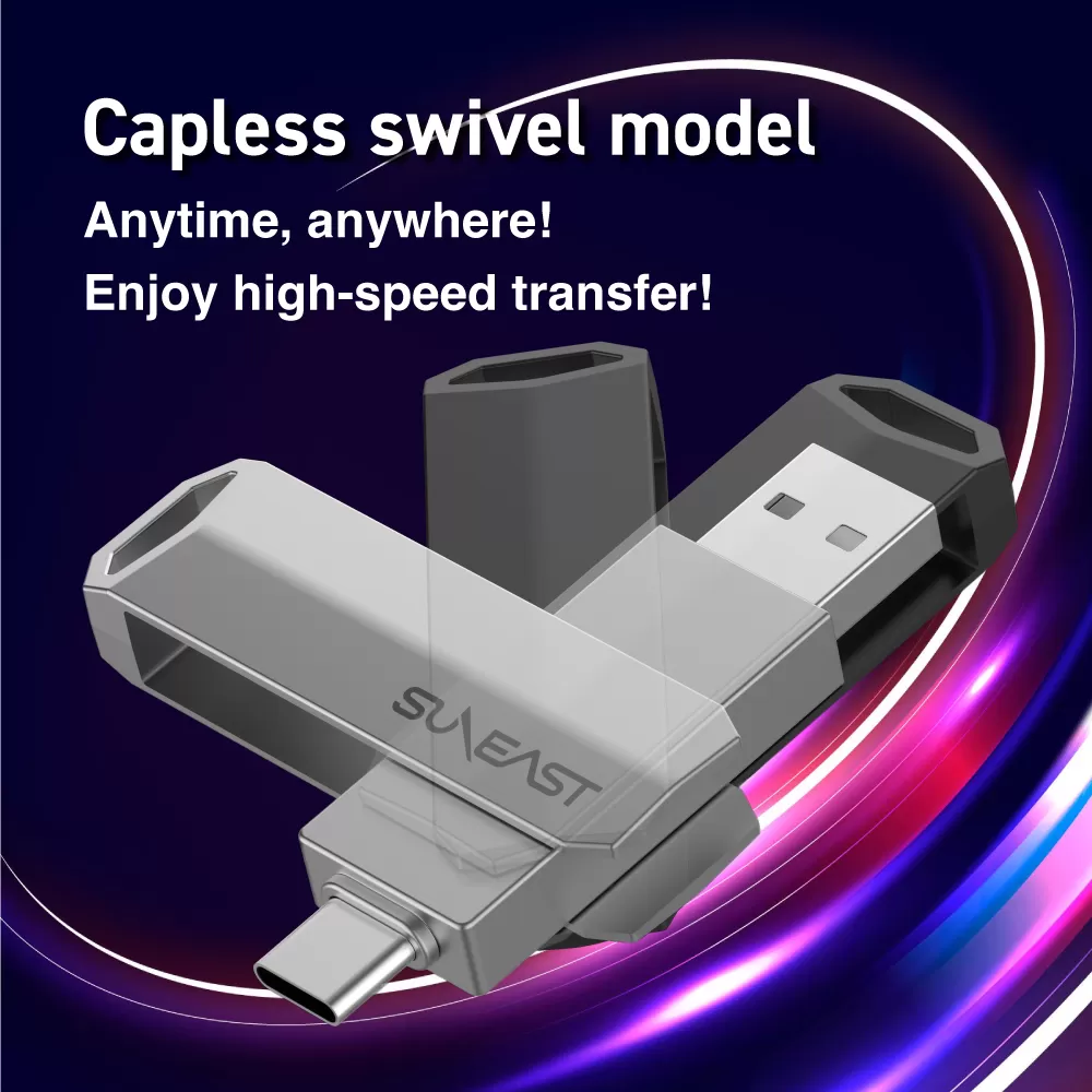 Ổ cứng SSD di động SunEast Revolve R5 256GB | 512GB | 1TB - tốc độ 500 MB/s, 2 cổng Type-A & Type-C