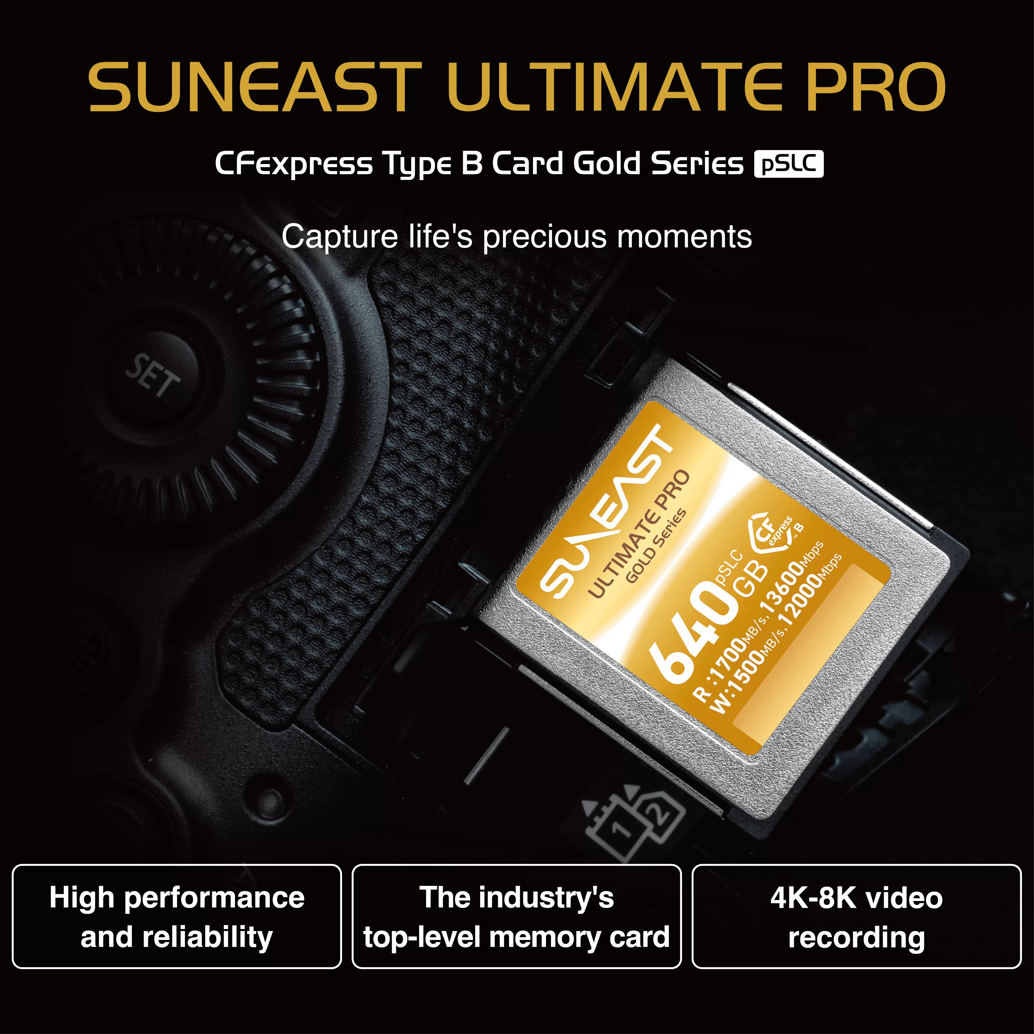 Thẻ nhớ SunEast CFexpress - B 160GB | 320GB | 640GB – Gold Series Tốc độ 1700MB/s
