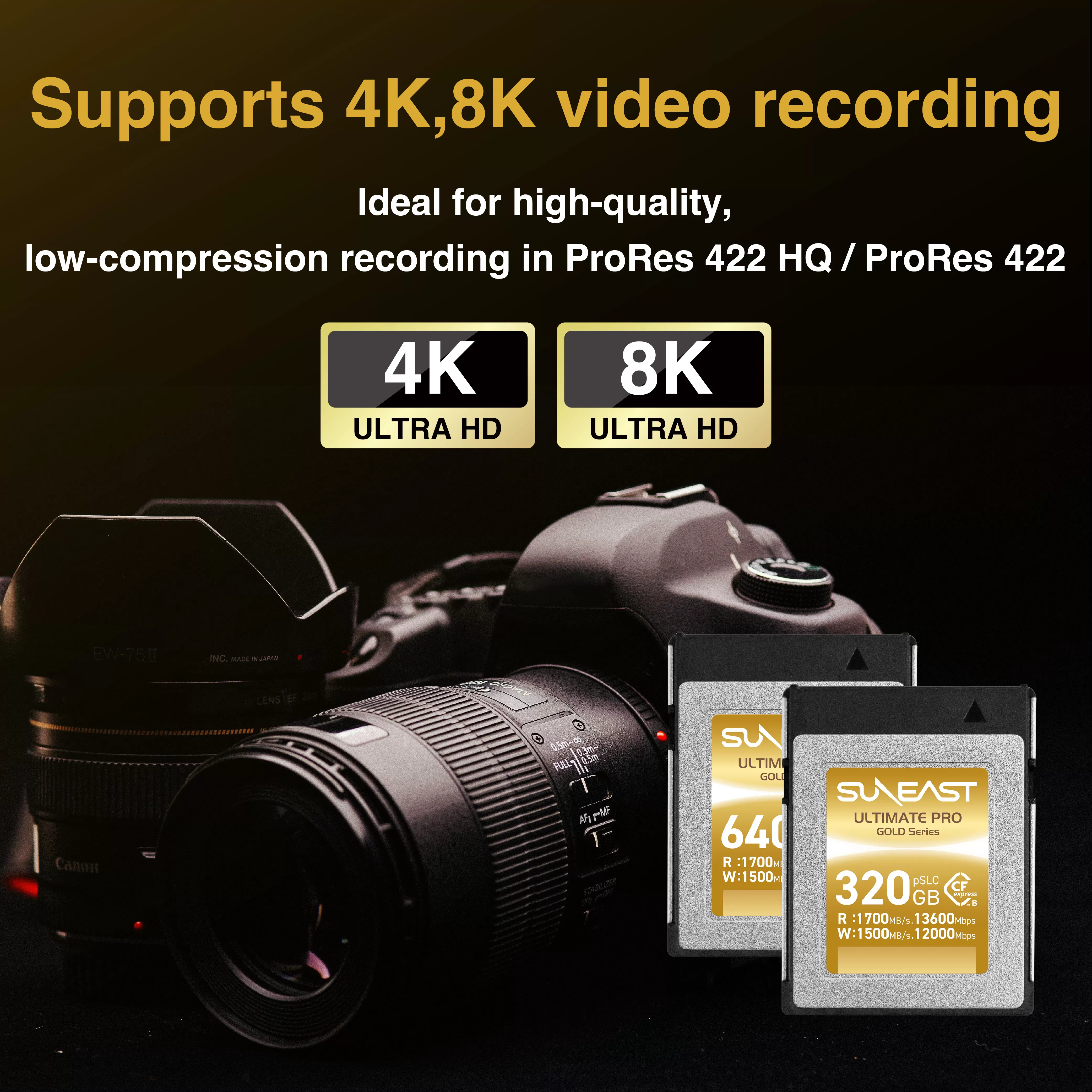 Thẻ nhớ SunEast CFexpress - B 160GB | 320GB | 640GB – Gold Series Tốc độ 1700MB/s