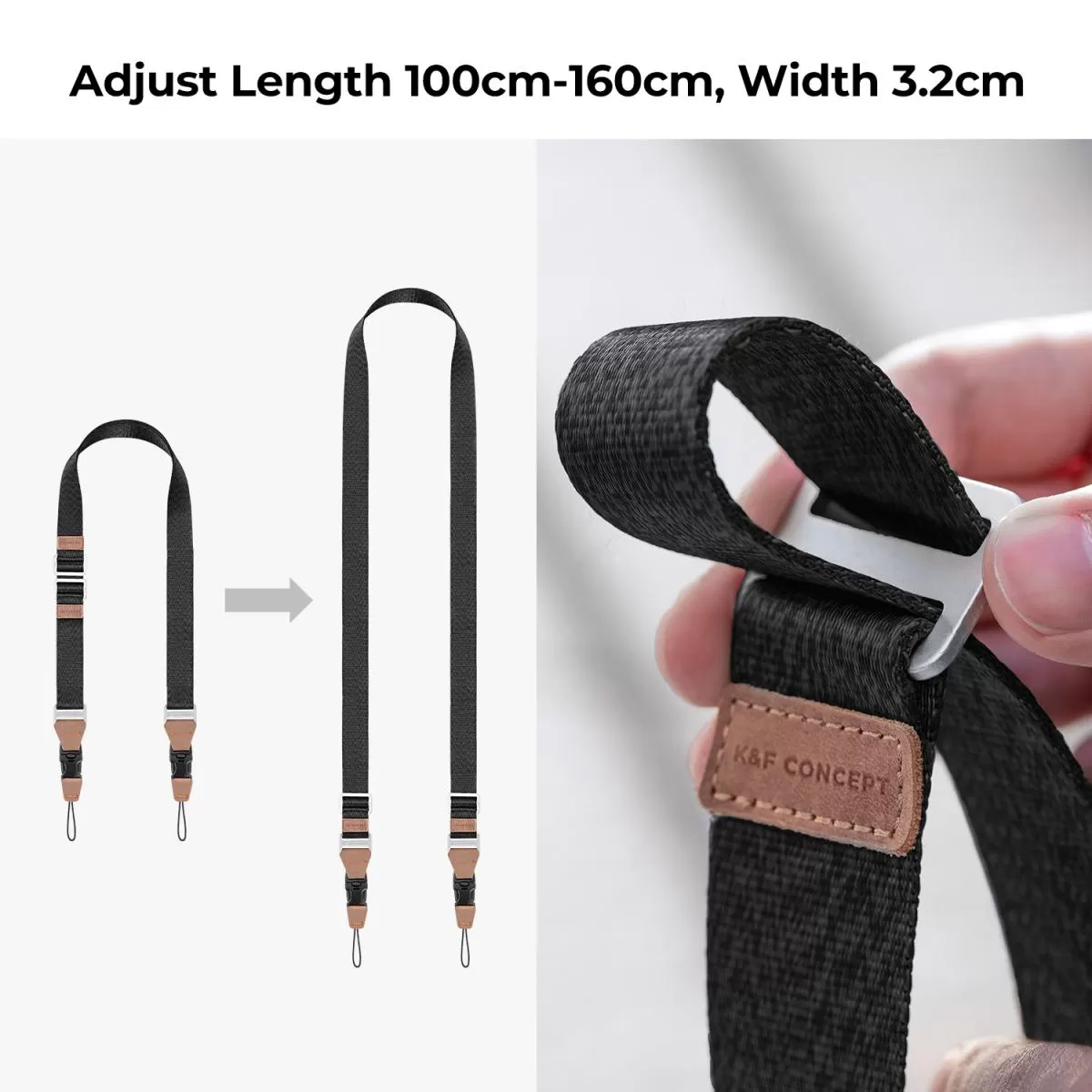 Dây đeo máy ảnh K&F Concept tháo lắp nhanh 3 màu lựa chọn