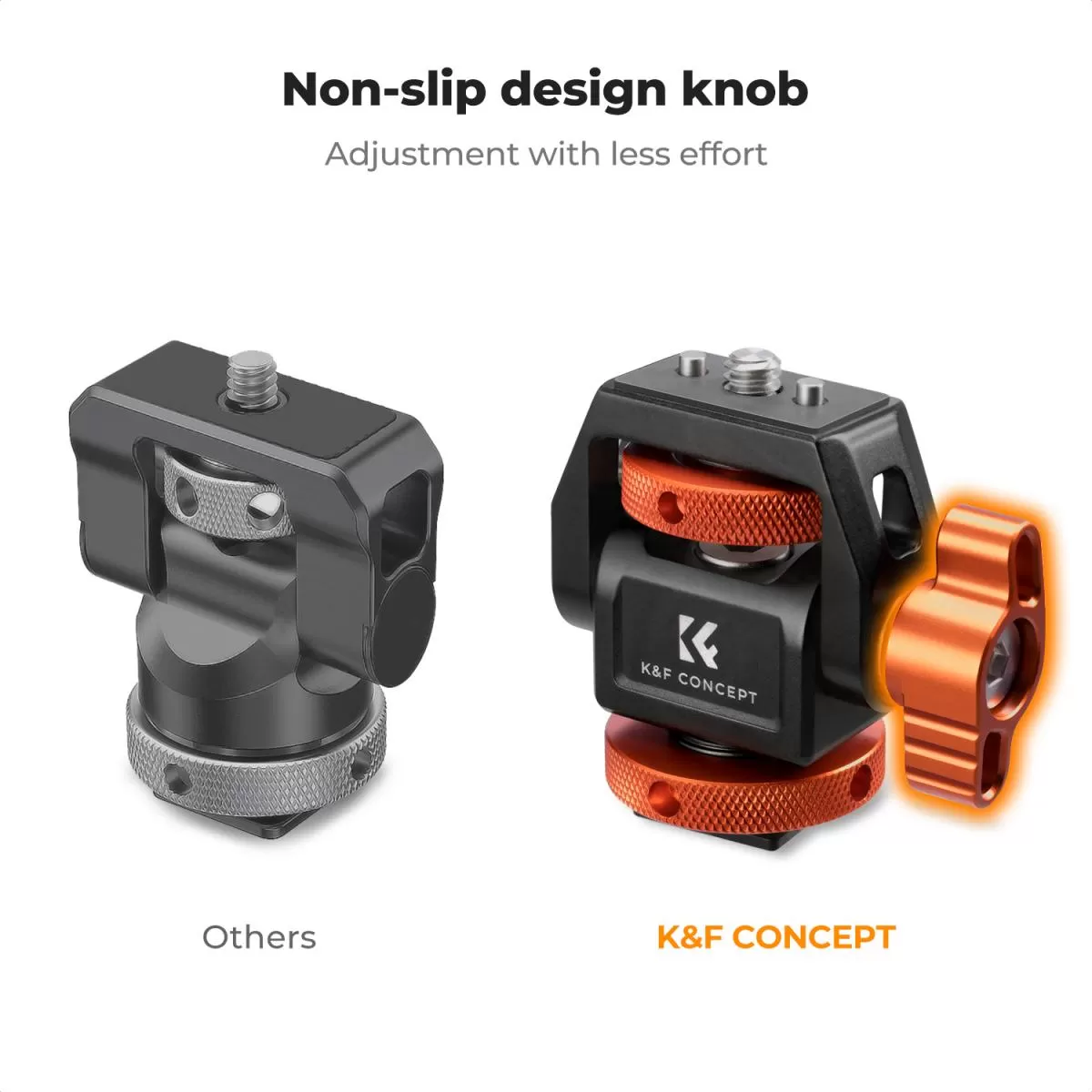 Giá đỡ K&F Concept cho màn hình quay phim xoay và nghiêng linh hoạt kèm đế cold shoe