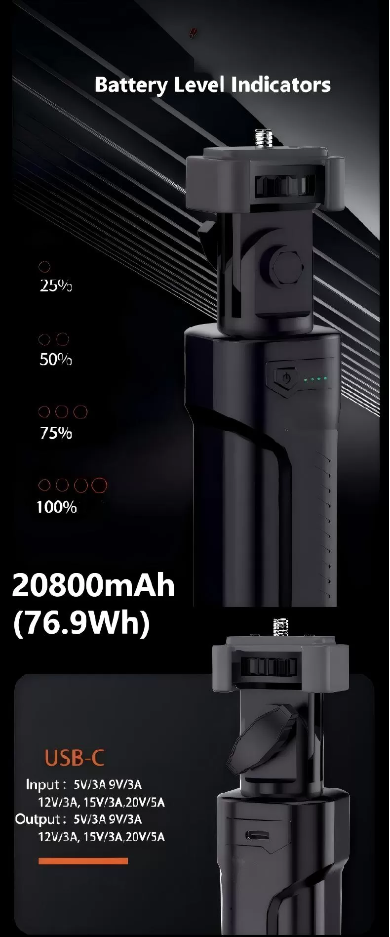 Bộ điều khiển năng lượng cầm tay LIYADI 110W dùng cho đèn chụp ảnh - quay phim