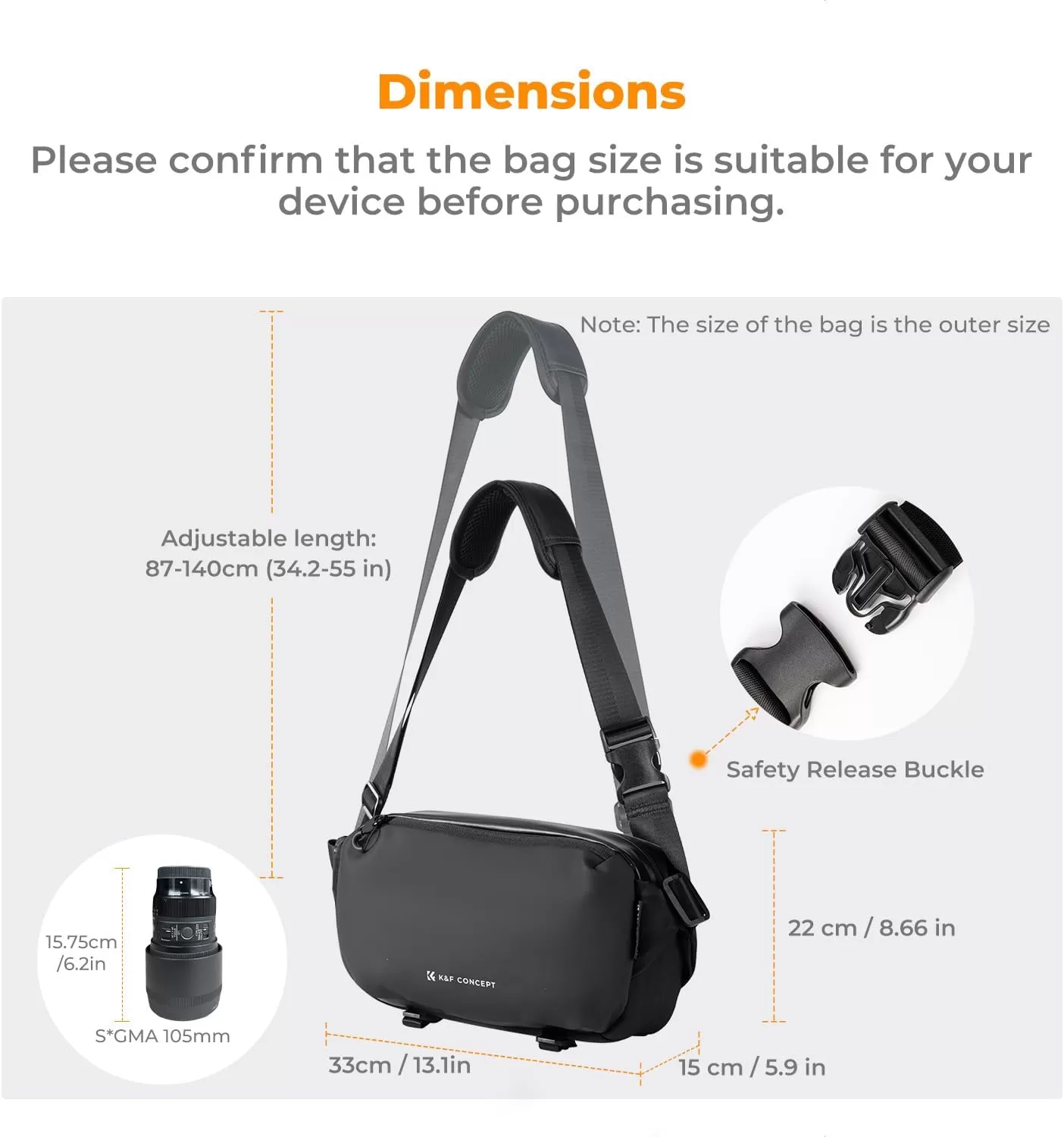 Ba lô K&F Concept đeo chéo sling bag 10L (KF13.157)