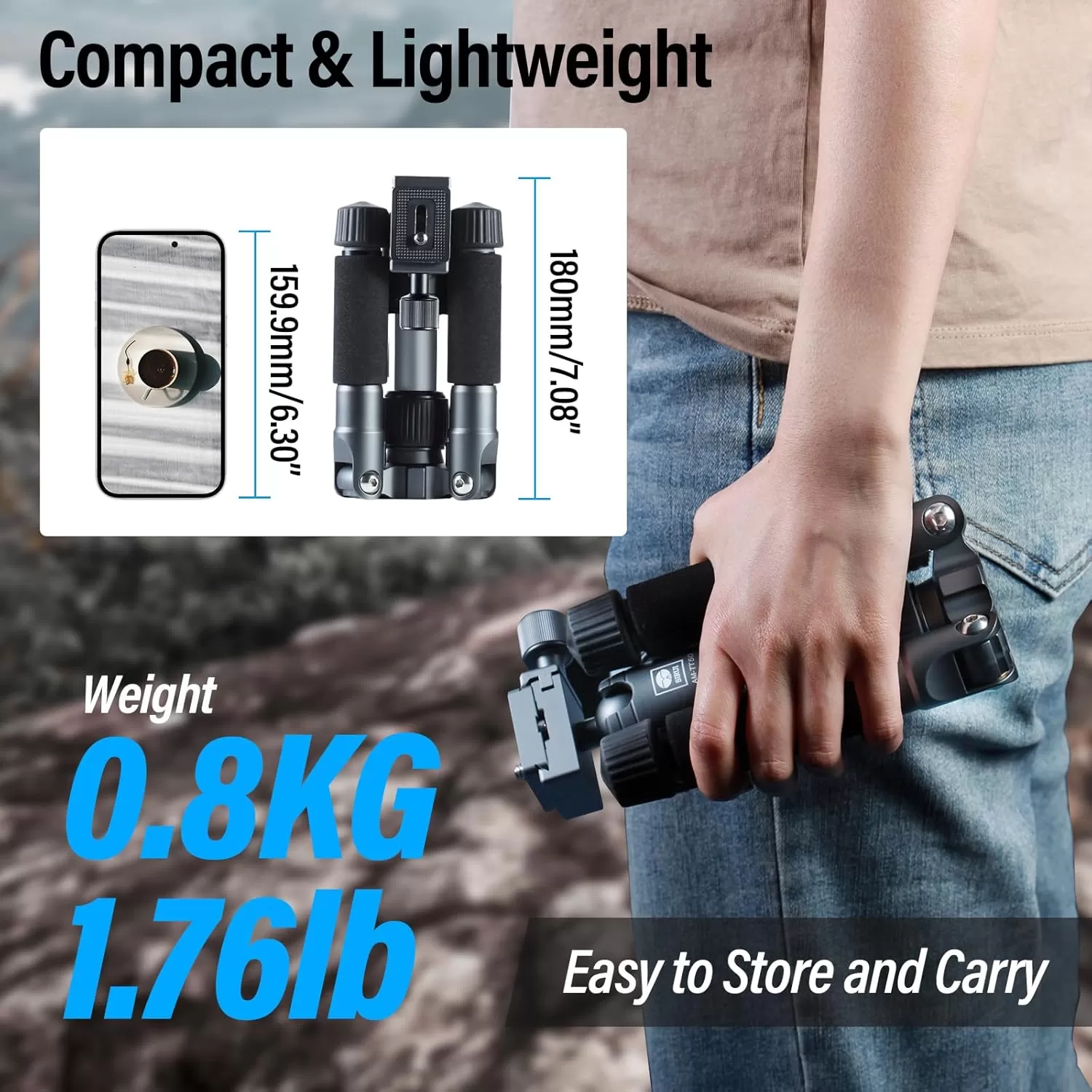 Chân máy Sirui mini AM-TT50 chân máy nhỏ gọn, tải trọng 10kg