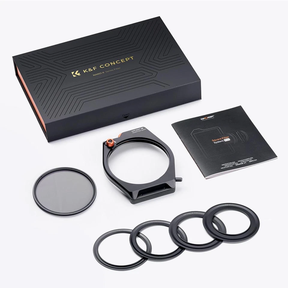 Bộ K&F Concept Holder M10 X-PRO Square Filter Holder+ Filter CPL 95mm +4 Ring adapter