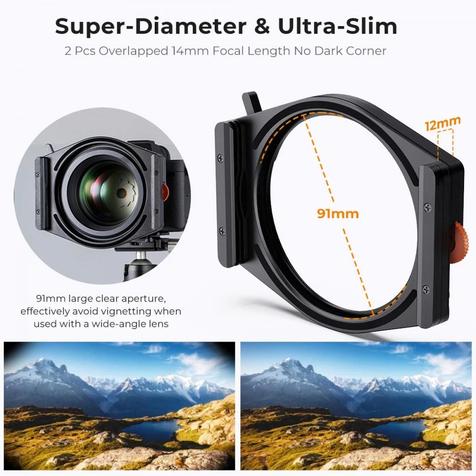 Bộ K&F Concept Holder M10 X-PRO Square Filter Holder+ Filter CPL 95mm +4 Ring adapter