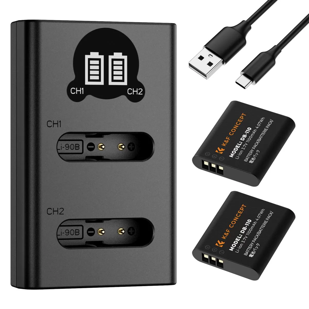 Bộ Pin và sạc K&F Concept DB‑110