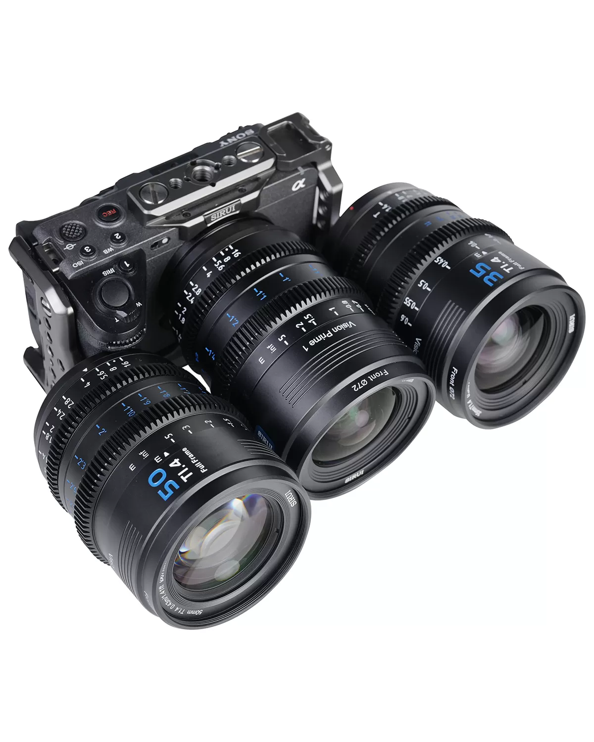Combo 3 lens Sirui Cine VP-1 (24mm, 35mm, 50mm T1.4) for Sony E Canon RF Nikon Z, Lumix L (full-frame) - Sirui Vision Prime 1 (VP1)