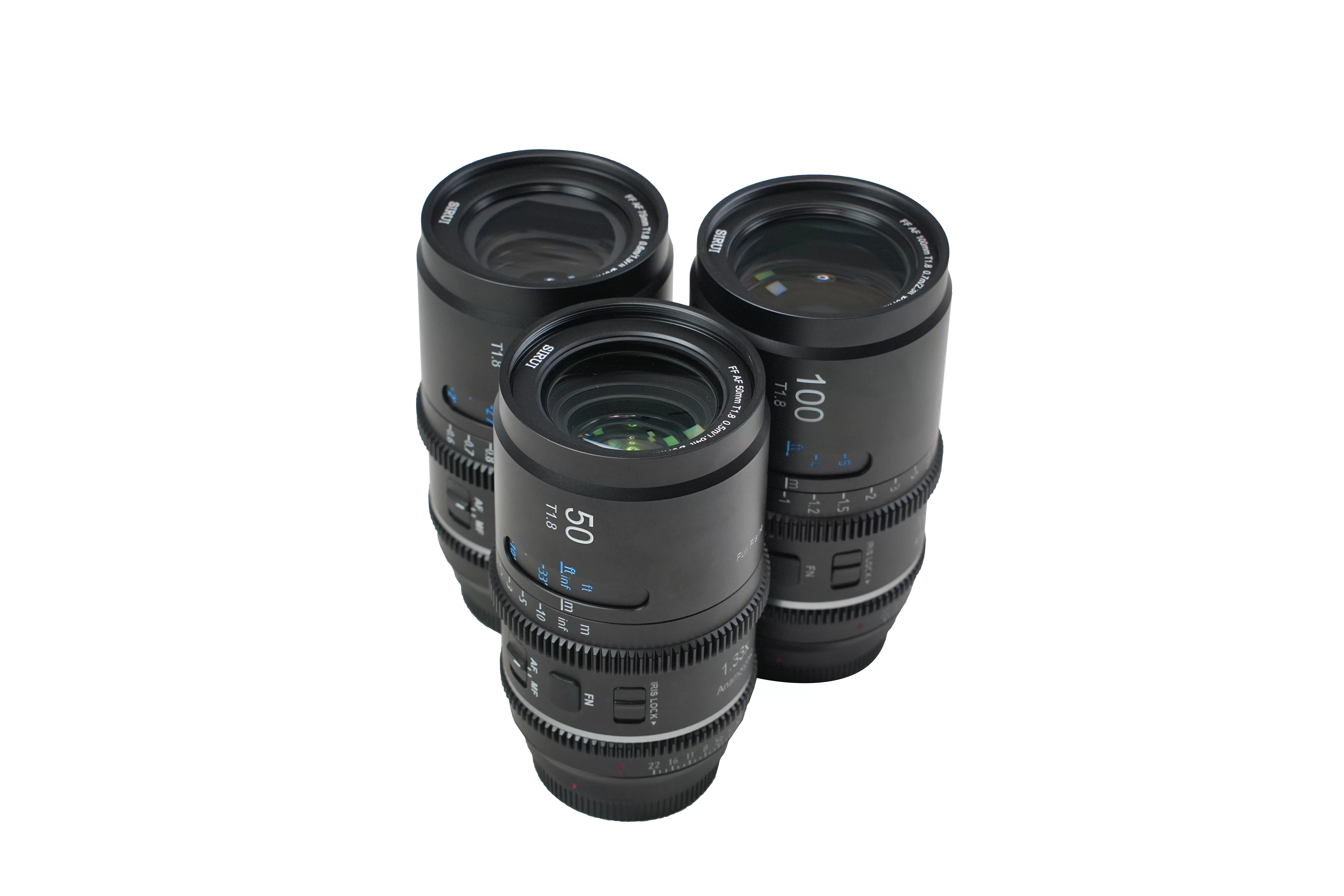 Combo 3 ống kính Sirui Anamorphic Astra 50mm + 75mm + 100mm T1.8 autofocus for Sony E, Nikon Z, L-mount (full-frame)
