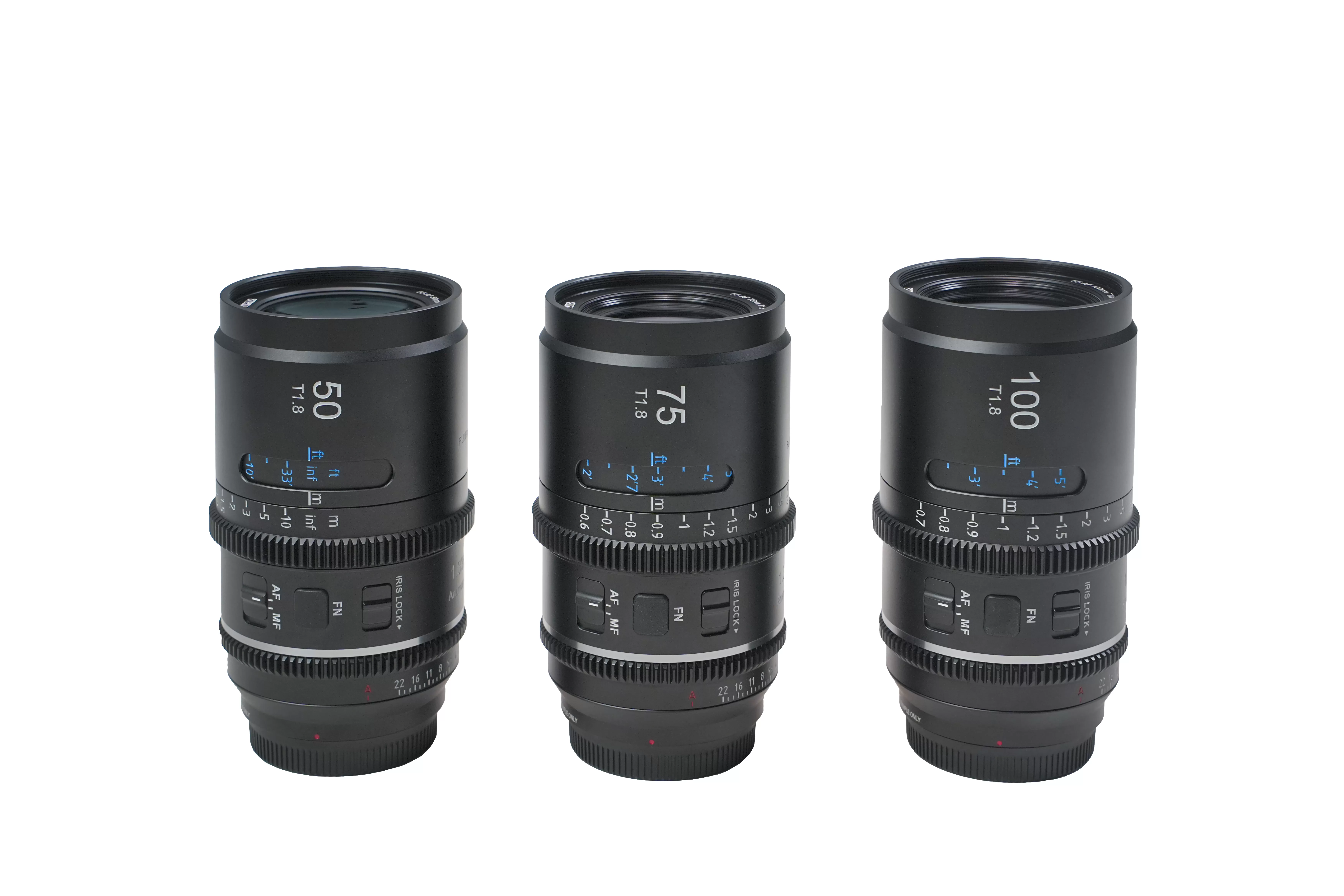 Combo 3 ống kính Sirui Anamorphic Astra 50mm + 75mm + 100mm T1.8 autofocus for Sony E, Nikon Z, L-mount (full-frame)