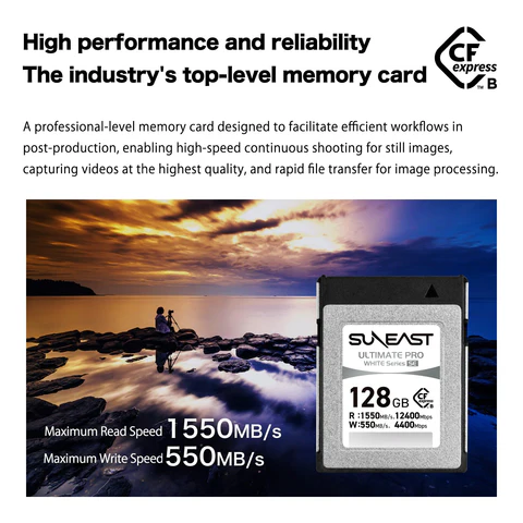 Thẻ nhớ SunEast CFexpress - B 128GB – Tốc độ 1550 MB/s - White Series