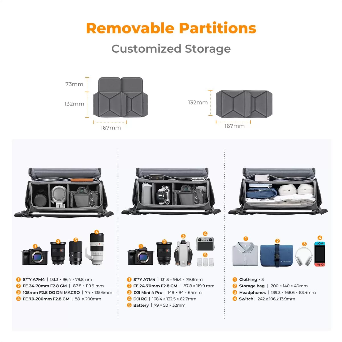 Túi đựng máy ảnh K&F Sling Bag 10L Urban Wander 10 (màu Đen) - KF13.163