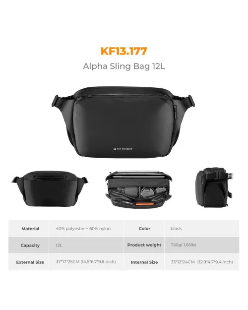 Túi đeo chéo đựng máy ảnh K&F Concept Alpha 12L - KF13.177V1