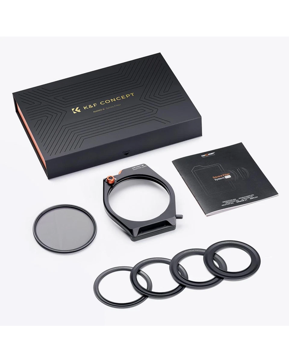 Bộ combo Holder + Filter CPL 95mm + 4 Rings adapter hệ M10 X-PRO Square K&F Concept - SKU.1811