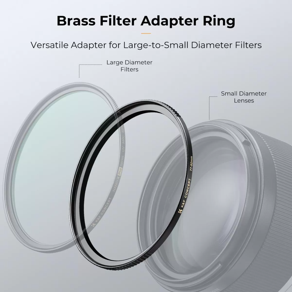 Vòng chuyển đổi filter K&F Concept (step-up ring) bằng đồng - KF05.314
