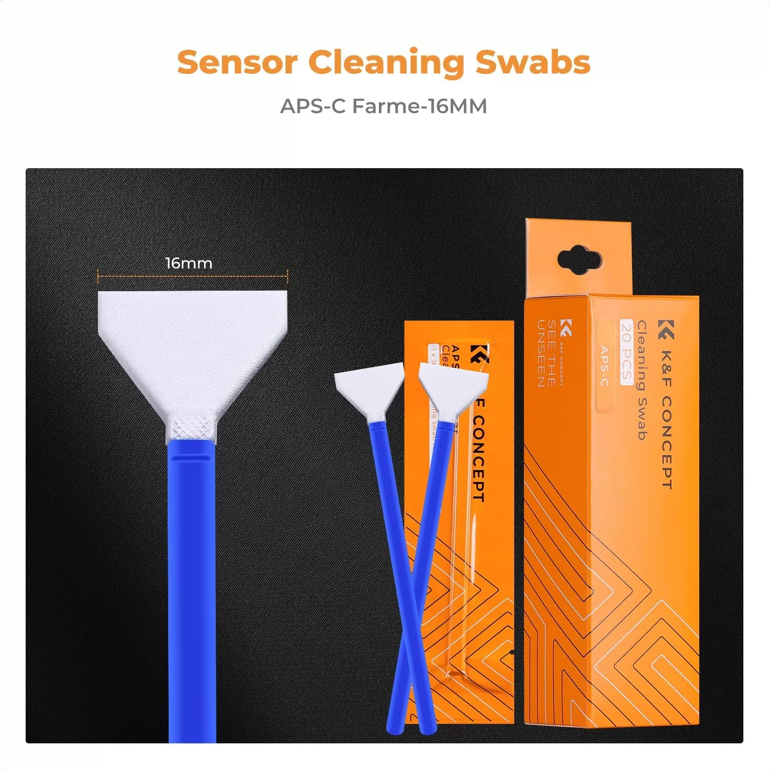 Hộp 20 que vệ sinh cảm biến K&F Concept 20pcs APS-C 16mm - SKU.1695