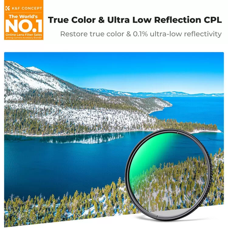 Filter phân cực CPL  - màu sắc trung thực, phản xạ siêu thấp K&F Concept - KF01.2893
