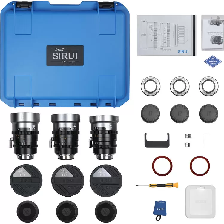 Combo 3 ống kính Cine Anamorphic Sirui IronStar 35/45/60mm T1.9 Full Frame – 1.5x, PL/EF, Cinema Lens chuyên nghiệp