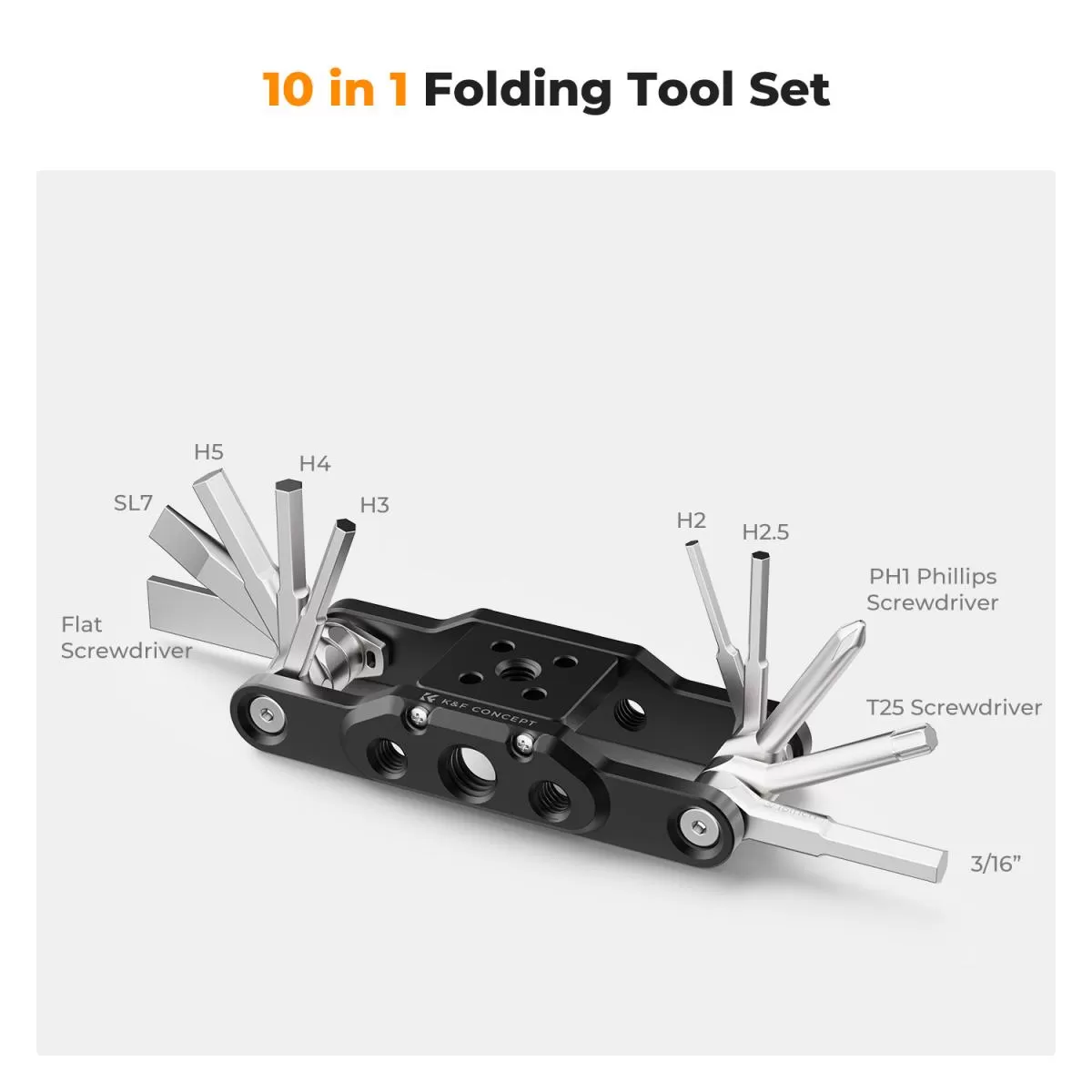 Bộ dụng cụ gấp đa năng K&F Concept 10 trong 1 kèm tua vít cầm tay – KF31.099